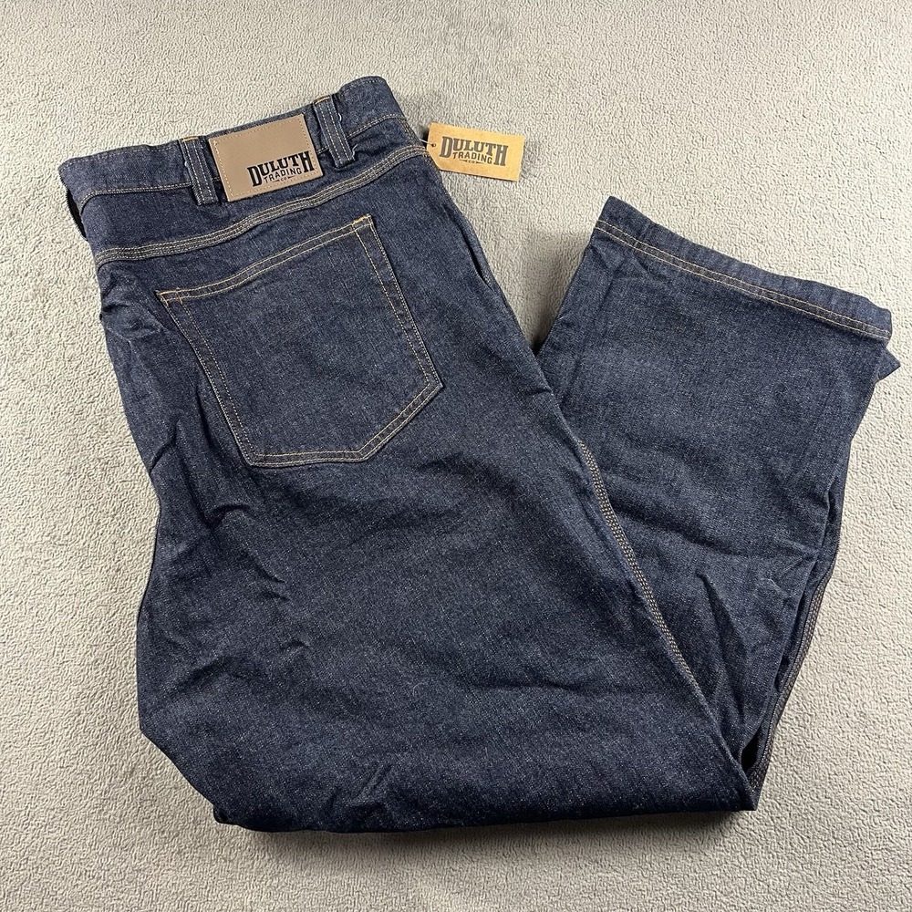 New Duluth Trading Flex Ballroom Jeans Mens 46x30 Blue Denim Dark